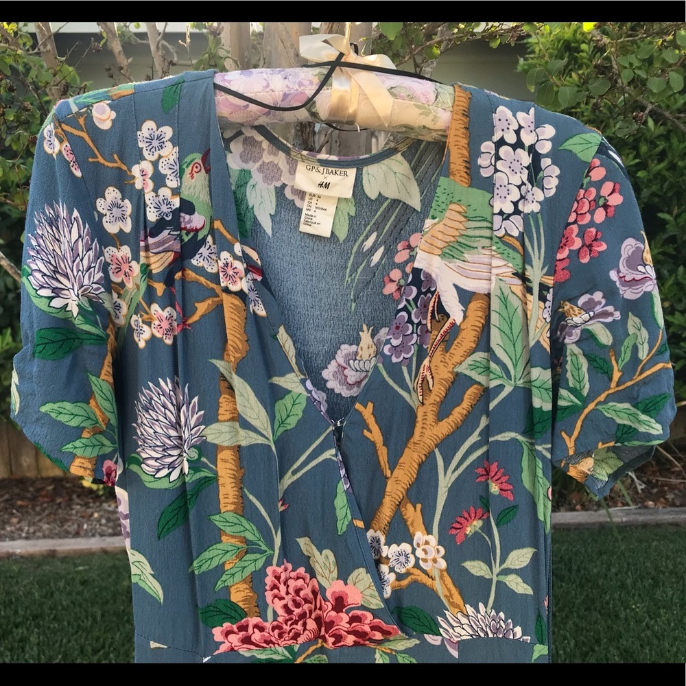 🌸 GP & J Baker x H&M Blue Floral Dress 🌸